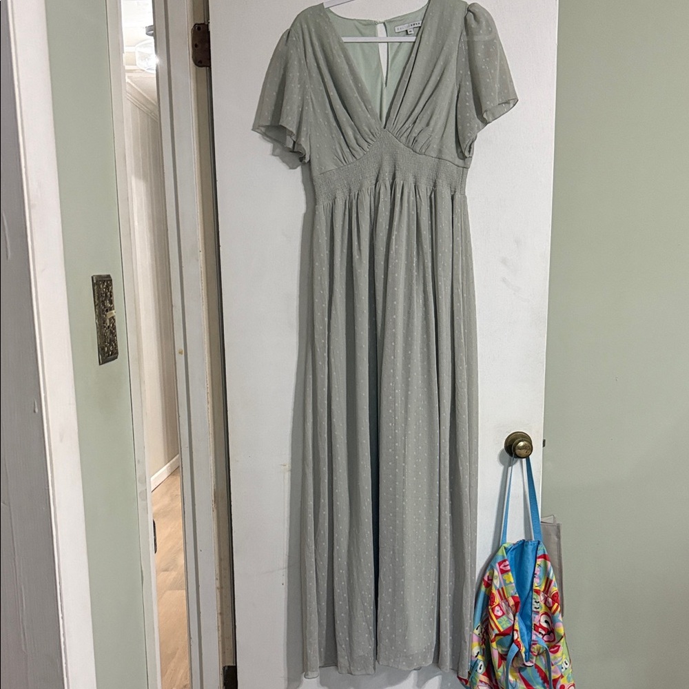 Baltic Born Light Gray/Green Maxi Dress